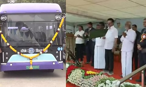தமிழகத்தில் முதன்முதலாக மின்சார பஸ் சேவை: முதலமைச்சர் மு.க.ஸ்டாலின் தொடங்கி வைத்தார்