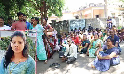 மற்றொரு அதிர்ச்சி சம்பவம்: திருமணமான 6 மாதத்தில் இளம்பெண் தற்கொலை- உடலை வாங்க மறுத்து உறவினர்கள் போராட்டம்