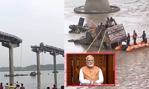 குஜராத்: பாலம் இடிந்து விழுந்த விபத்தில் 10 பேர் பலி - ரூ. 2 லட்சம் நிவாரணம் அறிவித்த பிரதமர்