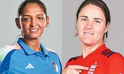 இந்திய கேப்டன் ஹர்மன்பிரீத் - இங்கிலாந்து கேப்டன் நாட் சிவெர்.