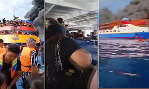 நடுக்கடலில் தீப்பற்றி எரிந்த சொகுசு கப்பல்- 100க்கும் மேற்பட்ட பயணிகளின் நிலை என்ன?