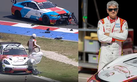 மீண்டும் மீண்டுமா?-  கார் விபத்தில் சிக்கிய அஜித்