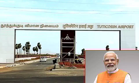 வருகிற 26-ந்தேதி இரவு 8 மணிக்கு தூத்துக்குடி விமான நிலையத்தை திறந்து வைக்கிறார் பிரதமர் மோடி