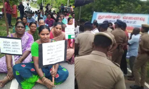 நெம்மேலி கடலில் தூண்டில் வளைவு கேட்டு மீனவர்கள் உண்ணாவிரத போராட்டம்