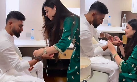 சிராஜுக்கு ராக்கி கயிறு கட்டி விட்ட பாலிவுட் நடிகை - இதன் காரணம் தான் ஹைலைட்!