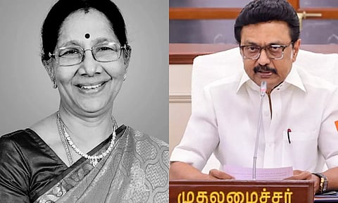 தி.மு.க. பொருளாளர் டி.ஆர்.பாலு மனைவி மறைவு- முதலமைச்சர் மு.க.ஸ்டாலின் இரங்கல்