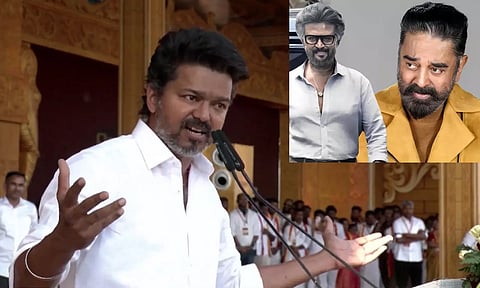 மற்றவர்களை போல மார்க்கெட் போன பிறகு, அரசியலுக்கு வரவில்லை - ரஜினி, கமலை விமர்சித்து பேசிய விஜய்