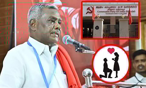 சிபிஎம் அலுவலகங்களில் காதல் திருமணங்கள் நடத்திக் கொள்ளலாம் - மாநிலச் செயலாளர் சண்முகம் அறிவிப்பு