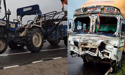 உ.பி.யில் டிராக்டர் மீது லாரி மோதி கோர விபத்து.. 9 பக்தர்கள் உயிரிழப்பு - 42 பேர் படுகாயம்