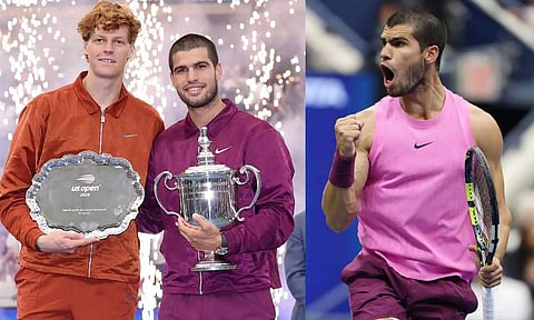 அமெரிக்க ஓபன் டென்னிஸ்: ஜானிக் சின்னரை வீழ்த்தி சாம்பியன் பட்டம் வென்றார் அல்காரஸ்