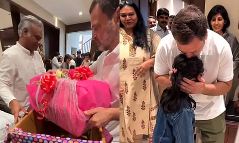 கார்கேவின் பேத்திக்கு பிறந்தநாள் பரிசளித்த ராகுல் காந்தி - வைரல் வீடியோ