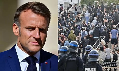 பிரான்ஸில் மேக்ரான் அரசுக்கு எதிராக வெடித்த மக்கள் போராட்டம்.. 250 பேர் கைது - 80,000 போலீஸ் குவிப்பு