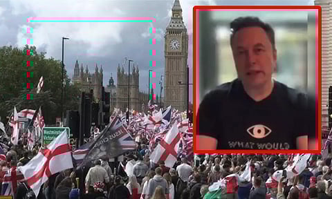 லண்டனில் வெளிநாட்டினருக்கு எதிராக மிகப்பெரிய பேரணி - எலான் மஸ்க் ஆதரவு