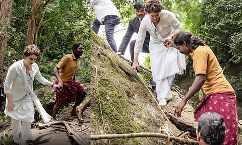 வயநாட்டில் உள்ள பழங்குடியினரை நேரில் சந்தித்து அவர்களின் பிரச்சனையை கேட்டறிந்த பிரியங்கா காந்தி