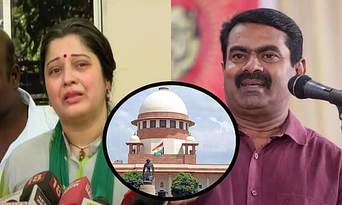 'புகாரை திரும்ப பெற்று மன்னிப்பு கேட்க வேண்டும்' -  சீமானுக்கு உச்ச நீதிமன்றம் எச்சரிக்கை