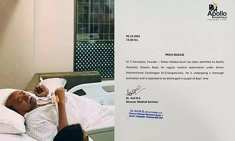 ராமதாசின் உடல்நிலை குறித்து அறிக்கை வெளியிட்ட அப்பல்லோ மருத்துவமனை