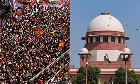 கரூர் துயர சம்பவம்- சிறப்பு புலனாய்வு குழு விசாரணைக்கு தடை கோரி த.வெ.க. சுப்ரீம் கோர்ட்டில் மனு