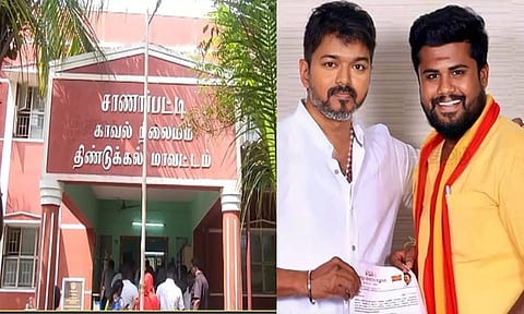 நிர்மல்குமார் கைது- காவல் நிலையத்தை முற்றுகையிட்ட த.வெ.க.வினர்