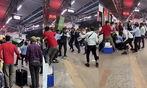 வீடியோ: IRCTC ஊழியர்களா அல்லது WWE வீரர்களா?- ரெயில் நிலையத்தில் பயங்கர மோதல்