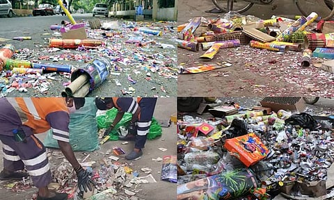 சென்னையில் கடந்த 3 நாட்களில் 151 மெட்ரிக் டன் பட்டாசு குப்பைகள் அகற்றம்