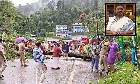 பம்பை சாலையில் வேரோடு சாய்ந்த மரம்- ஜனாதிபதி புறப்படுவதில் தாமதம்