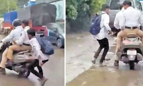 VIDEO: சட்டம் அனைவருக்கும் ஒன்று தானே!- போலீஸ்காரரை மடக்கி பிடித்து அபராதம் கட்ட வைத்த வாலிபர்