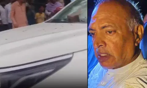 பீகார் தேர்தல் பிரசாரத்தின்போது பா.ஜ.க கூட்டணி வேட்பாளர் மீது கிராம மக்கள் கல்வீசி தாக்குதல்