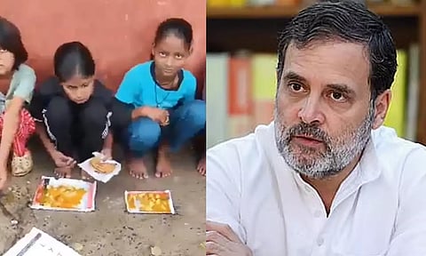 குழந்தைகளுக்கு காகிதத்தில் உணவு வழங்கியதை கண்டு இதயம் நொறுங்கி போனேன்..!- ராகுல் காந்தி