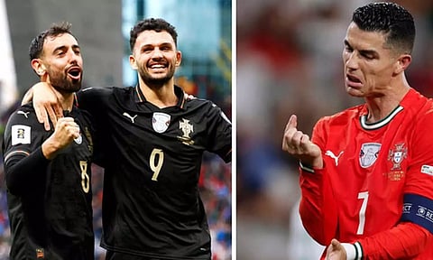 ரெட் கார்டால் ரொனால்டோ இல்லாமல் விளையாடிய போர்ச்சுகல் உலக கோப்பைக்கான தகுதி போட்டியில் வெற்றி