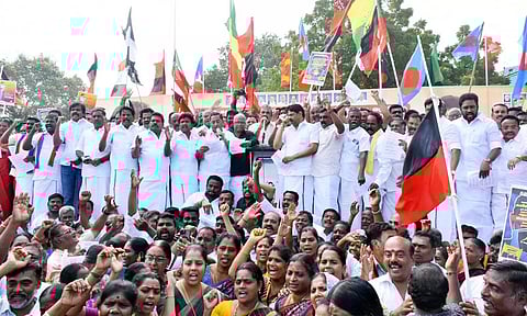 மெட்ரோ ரெயில் திட்டம் நிராகரிப்பு: மத்திய அரசை கண்டித்து தி.மு.க.-கூட்டணி கட்சியினர் ஆர்ப்பாட்டம்