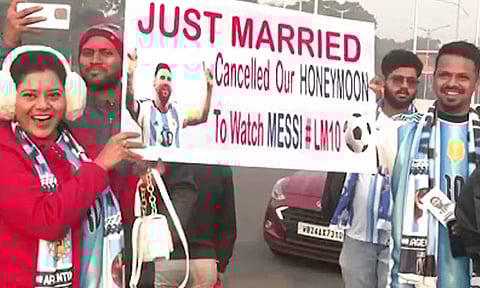 மெஸ்ஸியை பார்க்க தேனிலவை ரத்து செய்த தம்பதி