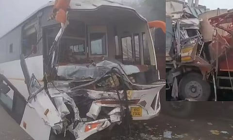 அரியானா நெடுஞ்சாலைகளை மூடிய மூடுபனி.. 40 வாகனங்கள் ஒன்றுடன் ஒன்று மோதி விபத்து