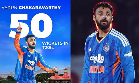 சர்வதேச டி20 கிரிக்கெட்டில் புதிய மைல்கல்லை தொட்ட வருண் சக்கரவர்த்தி