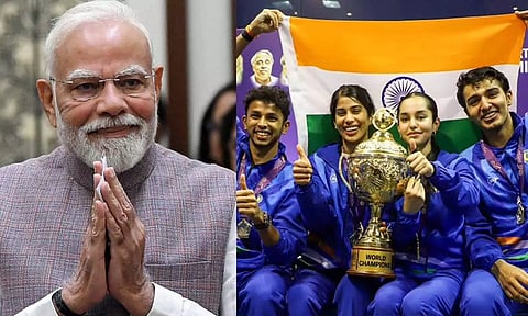 ஸ்குவாஷ் உலக கோப்பையை வென்ற இந்திய அணிக்கு பிரதமர் மோடி வாழ்த்து