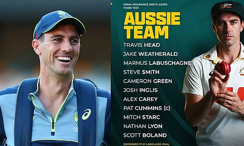 3-வது ஆஷஸ் போட்டி: கம்மின்ஸ் தலைமையில் ஆஸ்திரேலிய அணியின் ஆடும் லெவன் அறிவிப்பு