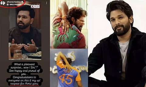 ரோகித் சர்மா வீடியோவை இன்ஸ்டா ஸ்டோரியில் பகிர்ந்த அல்லு அர்ஜுன்