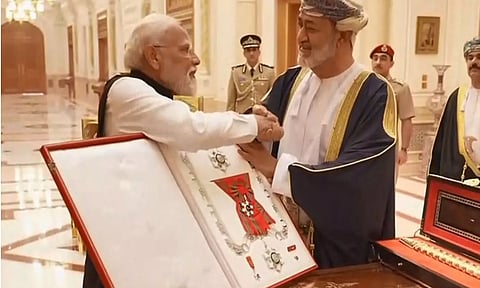ஓமன் நாட்டின் உயரிய விருது பெற்றார் பிரதமர் மோடி