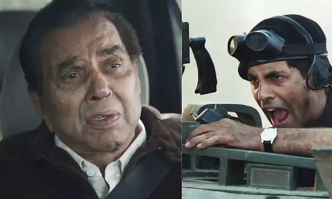 21 வயதில் உயிர்நீத்த ராணுவ வீரரின் தந்தையாக தர்மேந்திரா.. அமிதாப் பச்சன் பேரன் நடித்த 'Ikkis' டிரெய்லர்