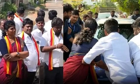 மாவட்ட செயலாளர் பதவி மறுப்பு - விஜய் காரை முற்றுகையிட்ட தூத்துக்குடி பெண் நிர்வாகி!
