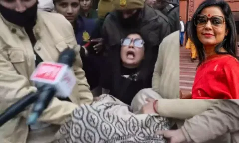 VIDEO: மஹுவாவை குண்டுக்கட்டாக தூக்கிச் சென்ற போலீசார்.. அமித் ஷா அலுவலகத்தின் முன் பரபரப்பு