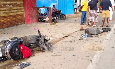 புதுச்சேரியில் பைக்கில் எடுத்துச்சென்ற வெடிமருந்து வெடித்து பெண் பலி