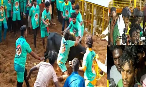 அவனியாபுரம் ஜல்லிக்கட்டில் 22 காளைகளை அடக்கி காரை பரிசாக வென்றார் பாலமுருகன்