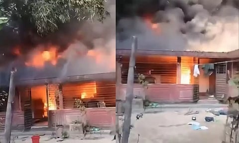 வங்காளதேசத்தில் இந்து ஆசிரியர் வீட்டுக்கு தீவைப்பு