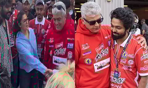 துபாயில் கார் ரேஸர் அஜித்தை சந்தித்த திரைப்பிரபலங்கள்