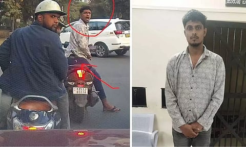 VIDEO: நடுரோட்டில் காரில் வந்த குடும்பத்தினரை கத்தியை காட்டி மிரட்டிய இளைஞர் கைது