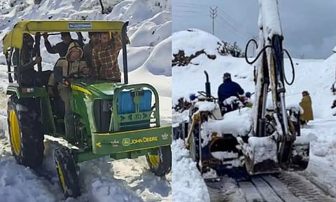 சாலையில் 6 அடி உயரத்துக்கு 38 கி.மீ. படர்ந்த பனி.. சிக்கித் தவித்த 40 ராணுவ வீரர்கள் பத்திரமாக மீட்பு