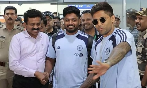 VIDEO: வழி விடுங்க... சேட்டன தொந்தரவு பண்ணாதீங்க... சஞ்சுவை கலாய்த்த சூர்யகுமார்