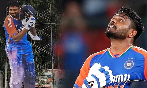 சொந்த ஊரில் முதல்முறையாக சர்வதேச போட்டியில் விளையாடும் சஞ்சு சாம்சன் - கட் அவுட் வைத்த ரசிகர்கள்