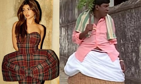 வித்தியாசமான 'லுக்'கில் உலா வந்த ஸ்ரீலீலா- வடிவேலுவுடன் ஒப்பிட்டு பறக்கும் 'கமெண்ட்'டுகள்