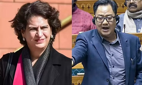 மத்திய அமைச்சர் கிரண் ரிஜிஜுவின் குற்றச்சாட்டுக்கு பிரியங்கா காந்தி மறுப்பு